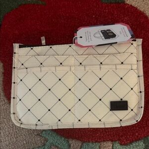 New with Tags Cream Quilted Journal Accessory Organizer